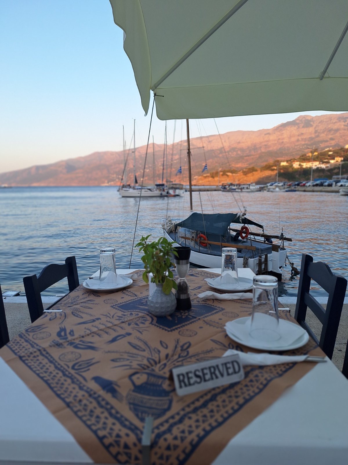 Koralli terrace at sunset